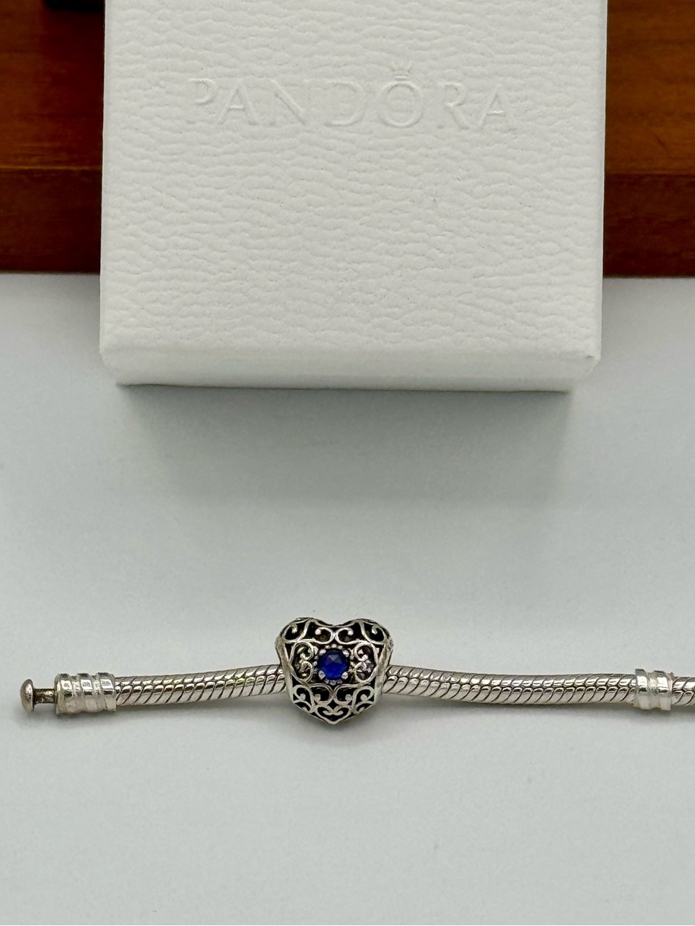 Authentic Retired Pandora September Birthstone Heart Charm